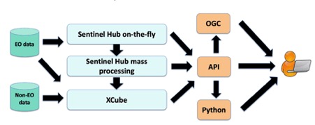 The European Data Cube Facility Service high-level architecture