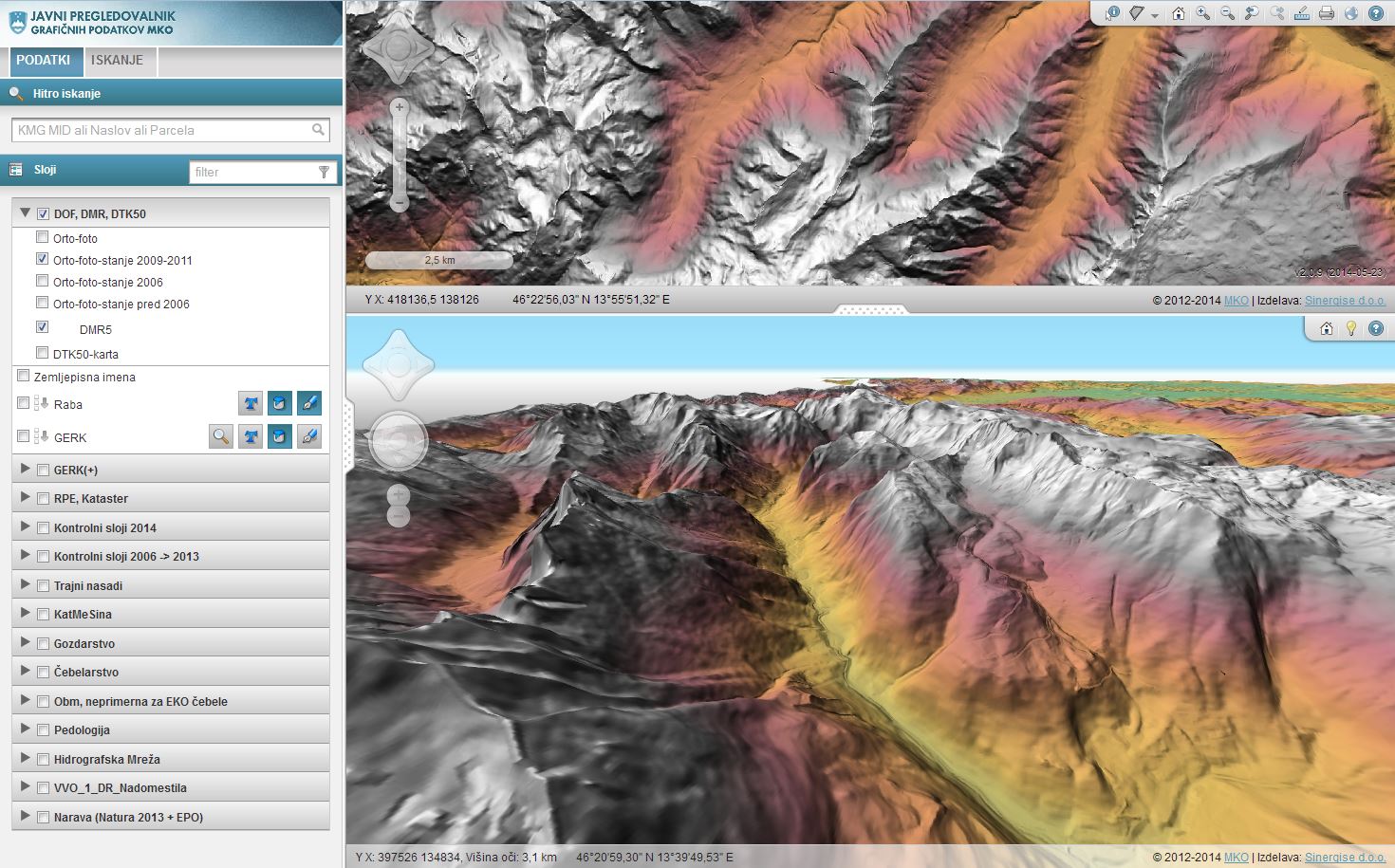 ortofoto karta 2011 3D viewer | Sinergise ortofoto karta 2011